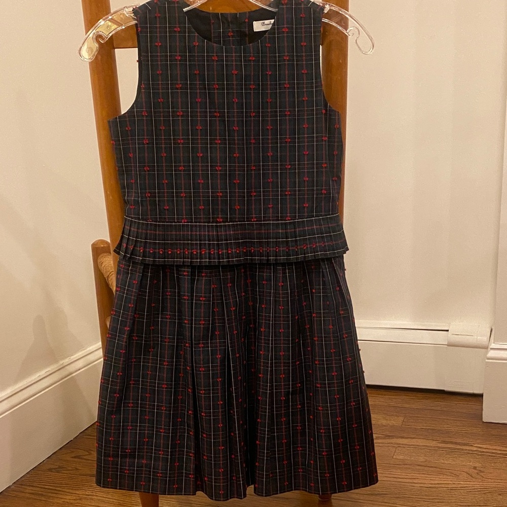 Brooks Brothers Black and Red Plaid Kids Dress